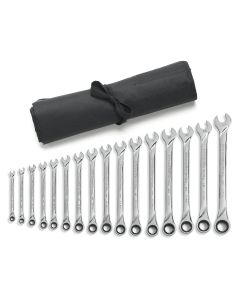 16 Pc. XL Ratcheting Combination Wrench Set, Metric - Wrench Roll