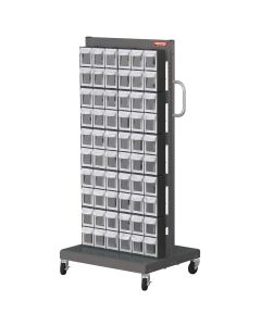 Mobile Parts Cart - Flip Out Bin, 120 Bins