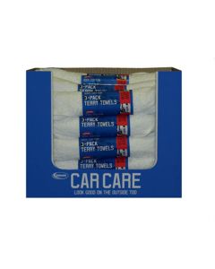 3 pk Cotton Terry Towel 14 x 17, 30pPack Shelf Display
