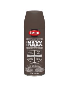 Krylon Covermaxx Paint+Primer; Satin Leather Brown; 12 oz. Aerosol