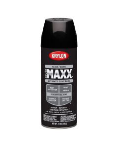 Krylon Covermaxx Paint+Primer; Gloss Black; 12 oz. Aerosol
