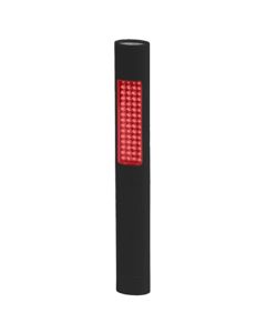 Bayco LED Flashlight w/ Red Safety Light Feature, Slim Design, Black Body, uses (4) AA Batteries