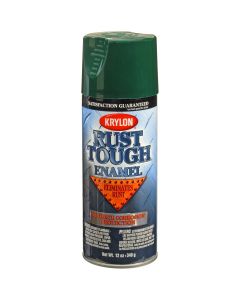 Krylon Rust Tough Enamel Paint, Hunter Green, 12 oz Can, One Coat Coverage, Low Odor