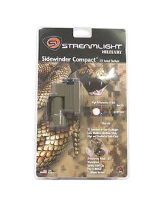 Sidewinder Compact Flashlight - Red, Blue, IR LED with helmet mount & CR123A lithium Battery-Coyote