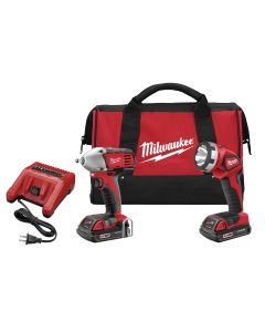 Milwaukee M18 Cordless Impact Wrench and Work Light Combo w/ (2) Batteries Kit