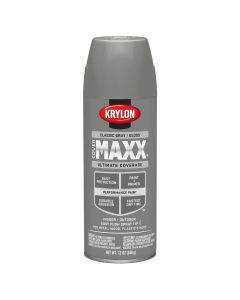 Krylon Covermaxx Paint+Primer; Gloss Classic Gray; 12 oz. Aerosol