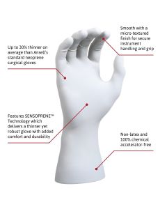 GAMMEX Non-Latex Sensitive Disposable Non Latex Multi-Purpose , Powder Free Chemical Accelerator-Free Surgical Glove for Healthcare, Surgical or Veterinary Settings, Natural, Size 9.0, Case of 400 Units