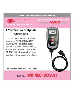 1 YR software certificate for the Tech400Pro