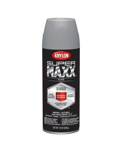 Krylon Supermaxx Paint+Primer; Gloss Piston Gray; 12 oz. Aerosol