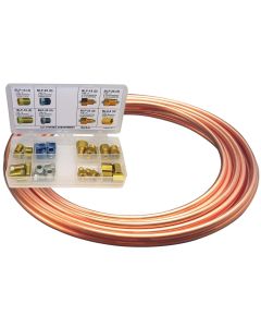 NiCopp Brake Line Coil and Fitting Assortment Kit, 1/4 In. x 25 Ft.