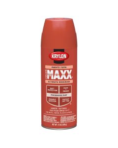 Krylon Covermaxx Paint+Primer; Satin Pimento; 12 oz. Aerosol