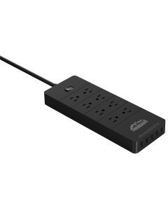 Mountain Power Strip with 8 AC and 5 USB Outlets, Black
