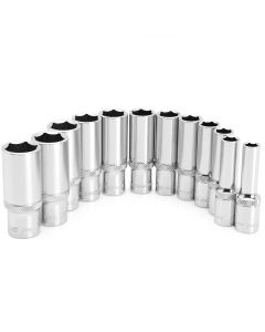 OEMTOOLS 12-Piece 3/8 in. Chrome Finish Deep Socket Set