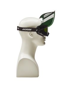 GPL500 Premium Goggle with Flip-Up Detachable Face Shield -Green Body- Shade 3 IR Lens - Anti-Fog