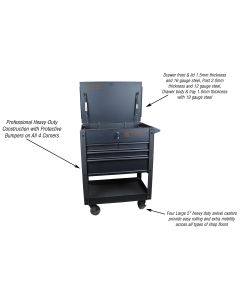 Tool Cart Locking Drawer, Matte Black