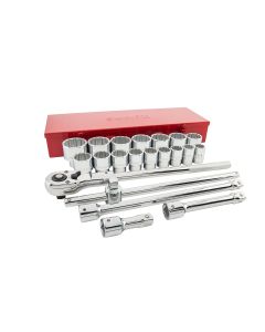 Sunex Tools 21-Piece 3/4 in. Drive Chrome Socket Set, Fractional SAE