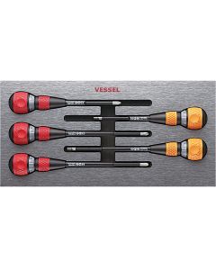 Vessel Tools 5-Piece 2200 Ball Ratchet Screwdriver Set in EVA FOAM