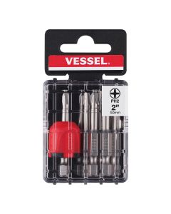 Vessel Tools 10-Piece Voha Power Bits PH2x50 with 1-Piece Mag Enhancer