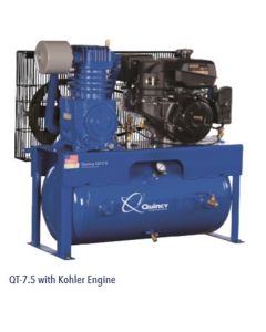 Two-Stage Horizontal Gas Air Compressor, Quincy QT 13-HP 30-Gallon  (13 HP Honda)