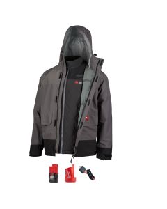 M12 3-In-1 Heated Axis Jacket Kit Gray Rainshell