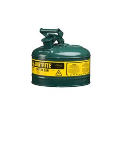 Green Metal Safety Can, Type 1, Two Gallon Capacity, for Oil and Other Flammable Liquids