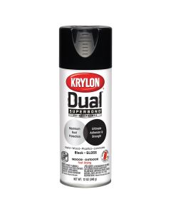 Krylon Dual Superbond Paint+Primer; Gloss Black; 12 oz. Aerosol