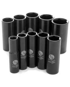 10 Pc 3/8'' Dr SAE Black Laser
