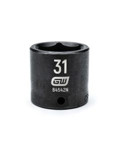 1/2" Drive 6 Point 31mm Standard Impact Socket