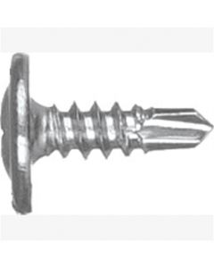 Phillips Oval Head Wheel Opening Teks Screws, Size: 8 x 1/2", 13/32" OD Washer, Finish: Chrome, 10