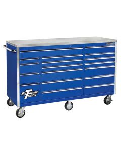 Extreme Tools 72 in. 18-Drawer Triple Bank Roller Cabinet, Blue