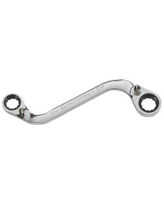 S Shape Reversible Double Box Ratcheting Wrench, 19mm x 22mm