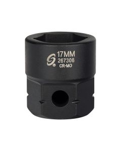 Sunex Tools 1/2 in. Drive 6-Point Low Profile Impact Socket w/ Hex Shank, 17 mm