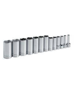 13 Piece 3/8" Drive 6 Point SAE Deep and Extra Deep Socket Set