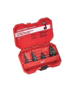 Milwaukee 4-Piece JAM-FREE Step Drill Bits #1, #4, #7, #12 Set