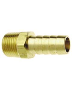 BARB HOSE 3/8NPTM SOLID BRASS 1/2ID