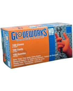 Gloveworks HD Orange Nitrile Gloves Medium