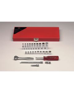 1/4"Dr 6PtStd&DpSkt Bx Set 25P