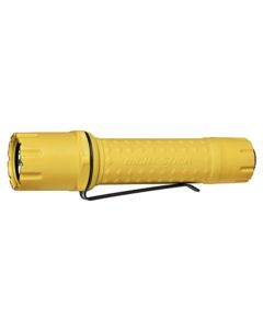 Bayco Tactical Cree LED Flashlight, Yellow, w/ Anti-Roll Head, Removable Metal Clip, Two CR123 Batte