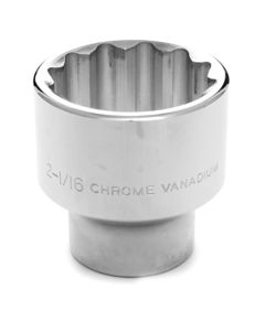 Chrome Socket, 3/4 Drive, 2-1/16", 12 Point, Shallow