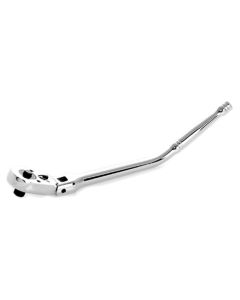 Chrome Ratchet, 3/8" Drive, Flexible Teardrop Head, Quick Release, with Bent Handle, 11" Long