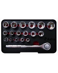 18 Piece 3/8" Drive Wobble Head Ratchet/Socket Set