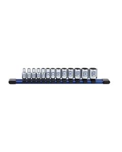 Sunex Tools 13-Piece 1/4 in. Drive Standard Socket Set- mm 12-Point Rail