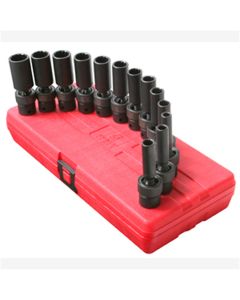 13 Pc. 3/8" Drive, 12-Point Metric Univ. Deep Impact Socket Set