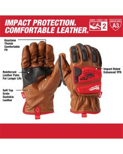 Impact Cut Level 3 Goatskin Leather Gloves, XL