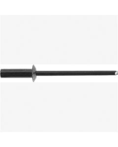 Alum Black Closed End Rivet Lugg Rack Frd, Hole: 1/8", Panel/grip: 3/16-1/4", Flange: 7/32", Qty