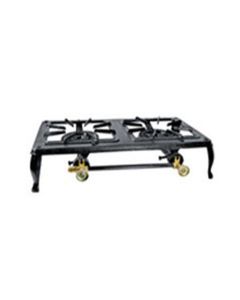 Double Burner Cast Iron Stove, 15,000 BTU, 21" x 12" x 5", Use with LPG