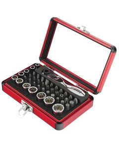 Sunex Tools 1/4 in. Drive 44-Piece Socket and Bit Set with Mini Dual Flex Head Ratchet