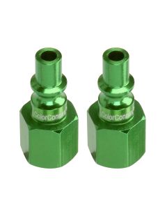 ColorConnex Plug, Type B, 1/4" FNPT, 1/4" Body, Green, 2-Pack