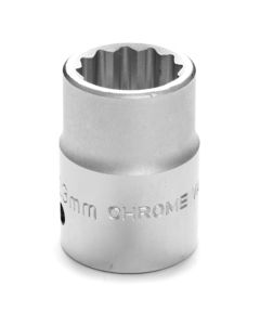 Chrome Socket, 3/4 Drive, 23mm, 12 Point, Shallow