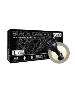 BLACK DRAGON ZERO PF NITRILE EXAM GLOVES LARGE